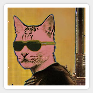 Grunge cat Sticker